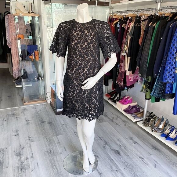 ERDEM Black Guipure dress size 4 in EUC - Picture 4 of 7